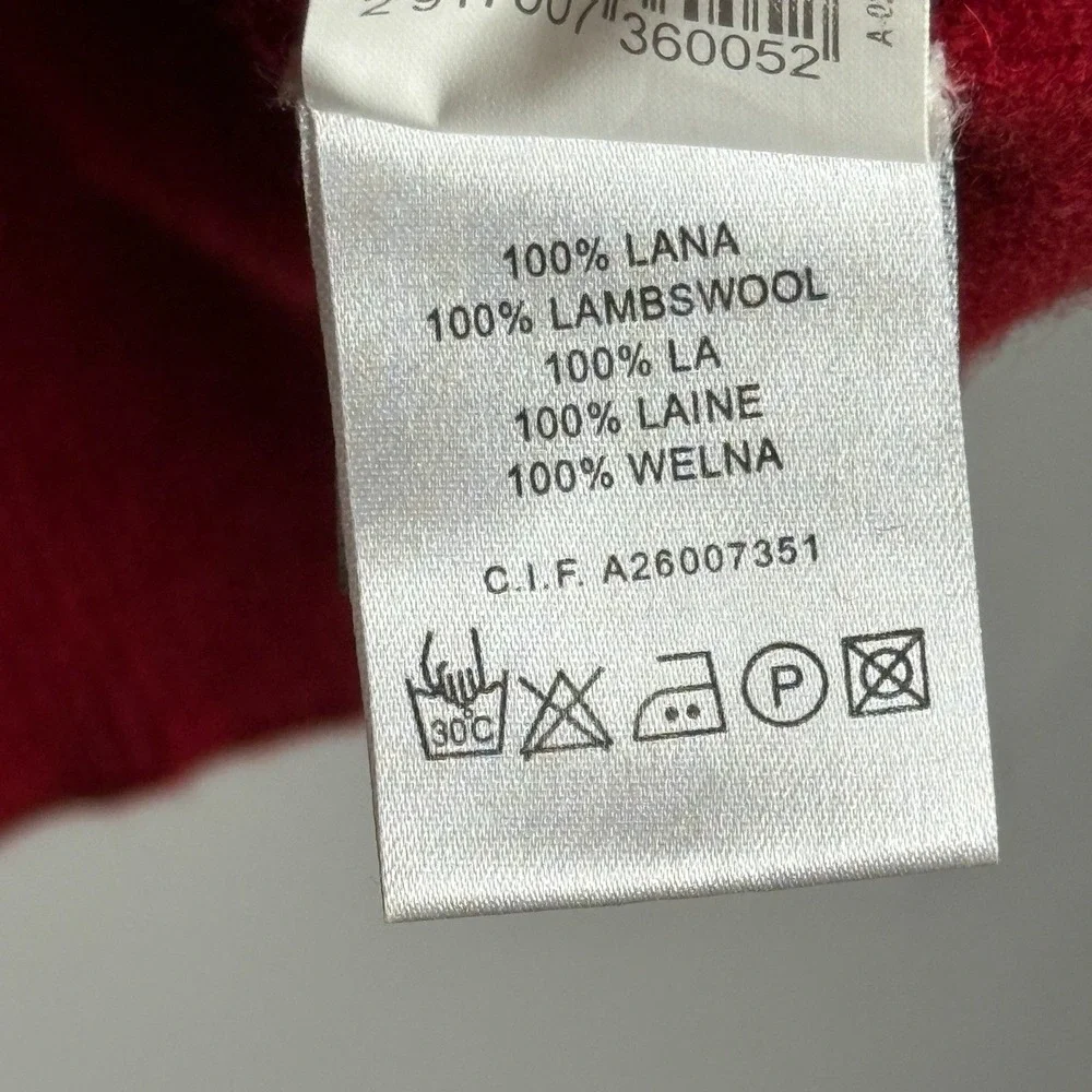Springfield Mens Lambs‎ Wool Sweater Large Red Crewneck Preppy Cabin Academia